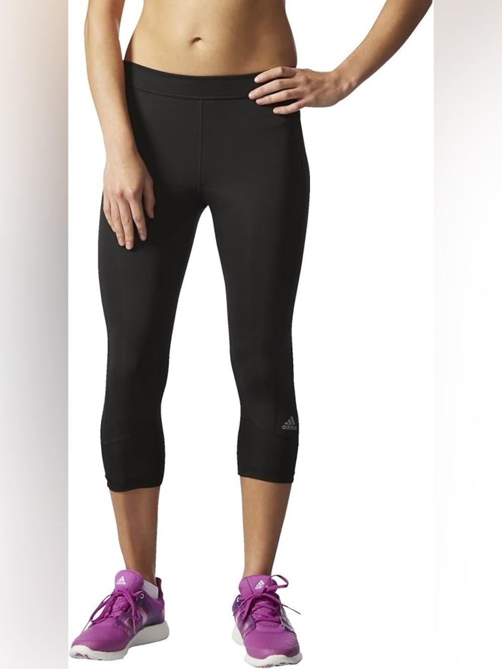 adidas Black Cropped Performance Capris